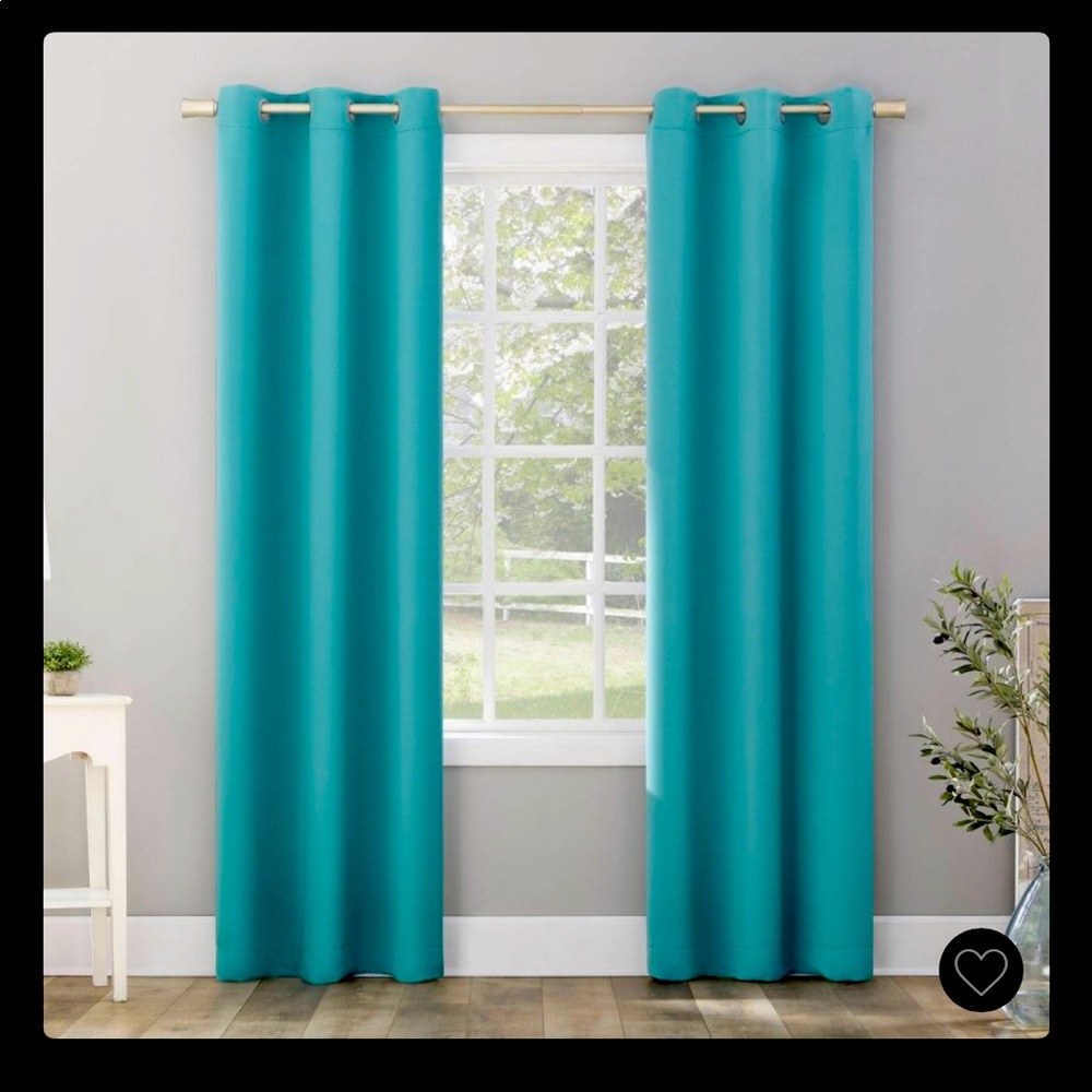 Sun Zero Riley Grommet top blackout curtain teal